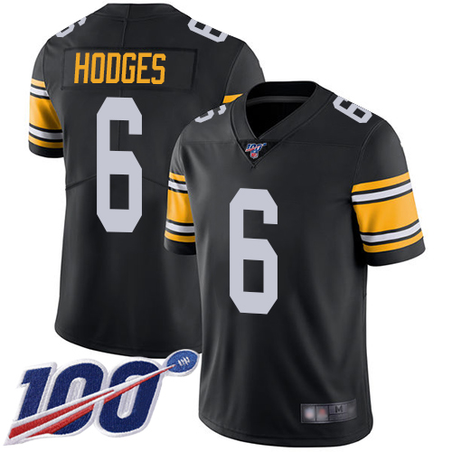 Youth Pittsburgh Steelers Football #6 Limited Black Devlin Hodges Alternate 100th Season Vapor Untouchable Nike NFL Jersey->youth nfl jersey->Youth Jersey
